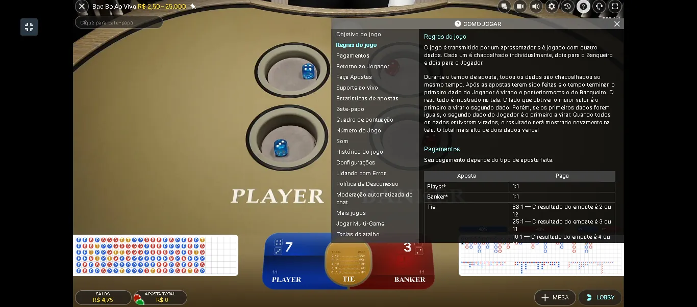 Como jogar Bac Bo